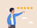 Business reputation and satisfaction concept. Customer feedback 5 stars rating, best quality, excellence high