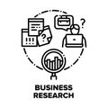 Business Research Analysis Vector Concept Black Illustrations