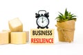 Business resilience symbol. Concept word Business resilience typed on wooden blocks. Beautiful white table white background. Black Royalty Free Stock Photo