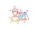 Business results line icon. Growth chart. Vector