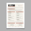 Business resume. Cv stylish elegance template. Letter cover vector mockup