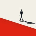 Business risk, financial crisis, depression vector concept with businessman walking to edge of a cliff.