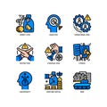 Business risks icons set