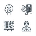 Business risks line icons. linear set. quality vector line set such as theft, earthquake, pressure