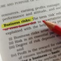 business risks words displaying with highlighter text form