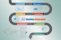 Business roadmap timeline infographic flat vertical design template Vector illustration Royalty Free Stock Photo