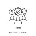 Business roles line icon. Editable illustration Royalty Free Stock Photo