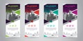 Business Roll Up Banner. Standee Design. Banner Template. 4 Various Color Set - Vector illustration Royalty Free Stock Photo