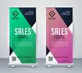 Business roll up banner or standee design template Royalty Free Stock Photo