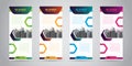 Business Roll Up Banner with 4 Various Color. Standee Design. Banner Template. Vector Illustration Royalty Free Stock Photo