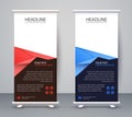 Business Roll up Standee. Design Banner Template Presentation and Brochure Flyer Vector Royalty Free Stock Photo