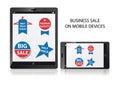 Business sale on mobile devices - Promo discount labels