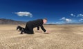 Business, Sales, Marketing, Desert, Man Crawling Royalty Free Stock Photo