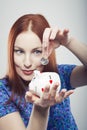 Business savings of a woman Royalty Free Stock Photo