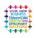 Business sayings, teamwork, social media text, vector