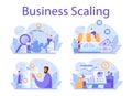 Business scaling concept set. Franchise business expansion. Idea of business Royalty Free Stock Photo