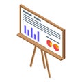 Business school banner icon isometric vector. Money presentation Royalty Free Stock Photo