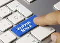 Business School - Inscription on Blue Keyboard Key Royalty Free Stock Photo