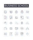 Business school line icons collection. Drill, Run-through, Reiteration, Training, Refinement, Preparation, Rehearse