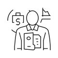 business scientist worker line icon vector illustration