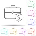 Business security multi color icon. Simple thin line, outline vector of security icons for ui and ux, website or mobile Royalty Free Stock Photo