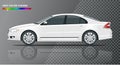 Business sedan vehicle. Car template vector illustration View front, rear, side, top. Change the color in one Royalty Free Stock Photo