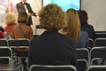 Business seminar in a conference hall