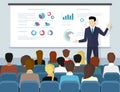 Business seminar speaker doing presentation and professional training Royalty Free Stock Photo