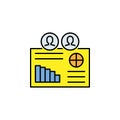 business seo, presentation line colored icon. Teamwork at the idea. Signs and symbols can be used for web, logo, mobile app, UI, Royalty Free Stock Photo