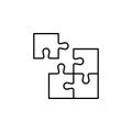 business seo, puzzle line icon. Teamwork at the idea. Signs and symbols can be used for web, logo, mobile app, UI, UX Royalty Free Stock Photo