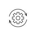 business seo, settings line icon. Teamwork at the idea. Signs and symbols can be used for web, logo, mobile app, UI, UX Royalty Free Stock Photo