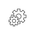 business seo, settings line icon. Teamwork at the idea. Signs and symbols can be used for web, logo, mobile app, UI, UX Royalty Free Stock Photo