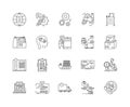 Business services line icons, signs, vector set, outline illustration concept Royalty Free Stock Photo