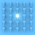 Business Theme Bright Idea Concept With Light Bulbs Royalty Free Stock Photo