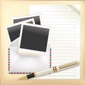 Business Set of Envelope, Paper and Pen. Royalty Free Stock Photo