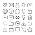 Business Set Icon Pack with phone call, message, location, home button, clock, setting etc. vector outline Royalty Free Stock Photo