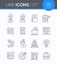 Business - set of line design style icons Royalty Free Stock Photo