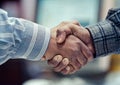 Business Shaking hands greeting.Close-up of businesspeople handshaking