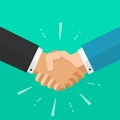 Business shaking hands vector, symbol of success deal, happy partnership