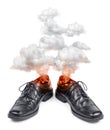 Business shoes burning hot Royalty Free Stock Photo