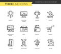 Business, shopping modern thick line design icons set