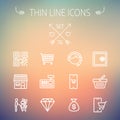 Business shopping thin line icon set Royalty Free Stock Photo