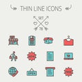 Business shopping thin line icon set Royalty Free Stock Photo