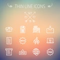 Business shopping thin line icon set Royalty Free Stock Photo