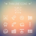 Business shopping thin line icon set Royalty Free Stock Photo