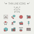 Business shopping thin line icon set Royalty Free Stock Photo