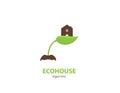 Home leaf eco hand logo