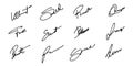 Business signature vector set Royalty Free Stock Photo