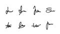 Business signature vector set Royalty Free Stock Photo