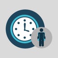 Business silhouette man clock time Royalty Free Stock Photo